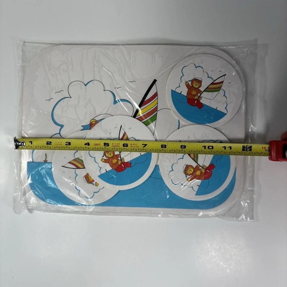 Vtg Placemats Mats And Costers 4 Each‎ Cream Bear